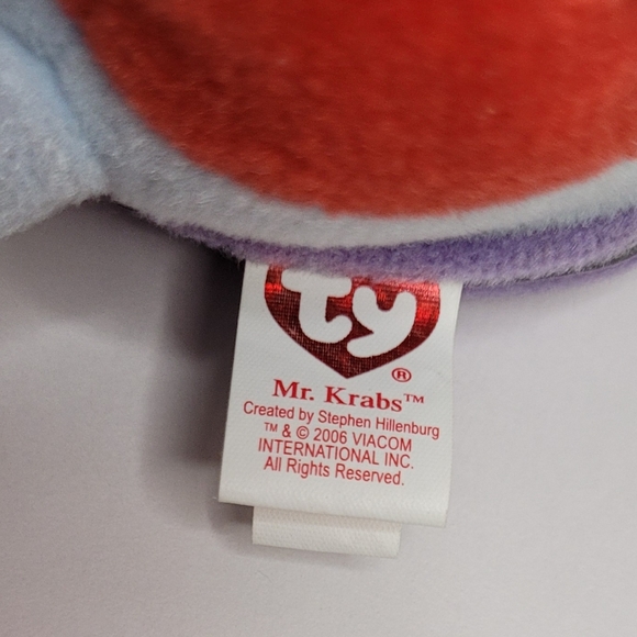 MR KRABS SpongeBob SquarePants TY Beanie Baby Plush 8" 2006 - Picture 4 of 7